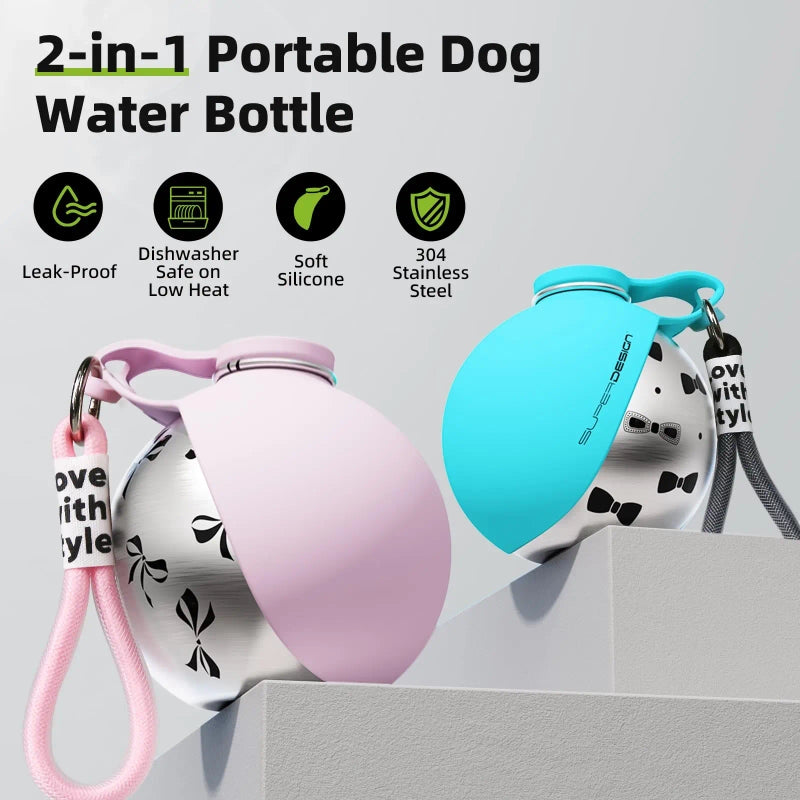 Leak-Proof Stainless Steel Dog Water Bottle